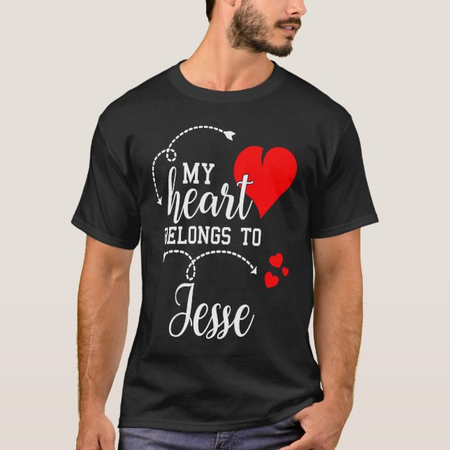 Camiseta Couples Matching  My Heart Belong to Jesse  My Lov (Anverso)