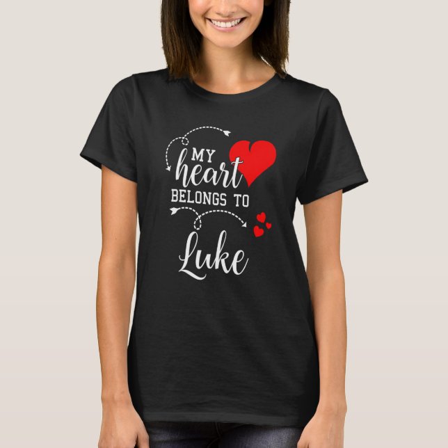Camiseta Couples Matching My Heart Belong to Luke My Love (Anverso)