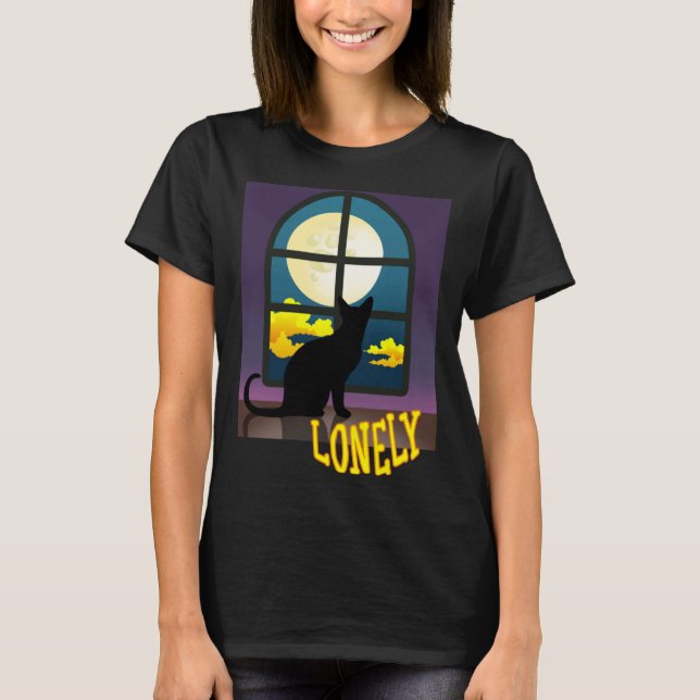 Camiseta Courage  Fulllmoon Dust and a Sad Lonely Cat (Anverso)