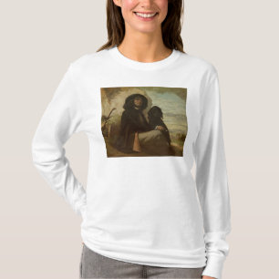 Camiseta Courbet con su perro negro, 1842
