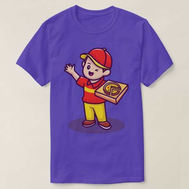 Camiseta Courier con caja de pizza (Diseño del anverso)