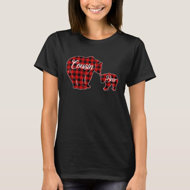 Camiseta Cousin Bear  Buffalo Plaid Christmas T (Anverso)