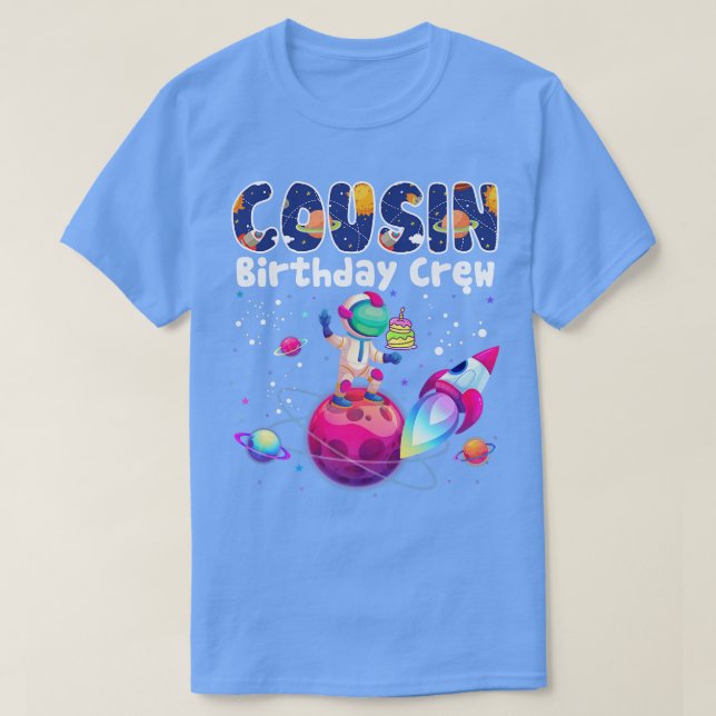 Camiseta Cousin Birthday Crew Outer Space Birthday Family T (Diseño del anverso)