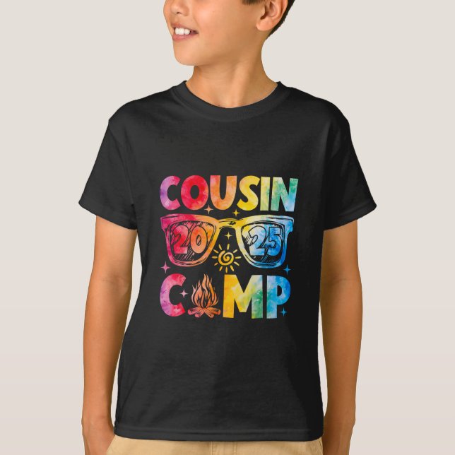 Camiseta Cousin Camp 2025 Family Vacation Summer Camping  (Anverso)