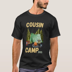 Camiseta Cousin Camp 2025 Prima campamento Fuego de campame
