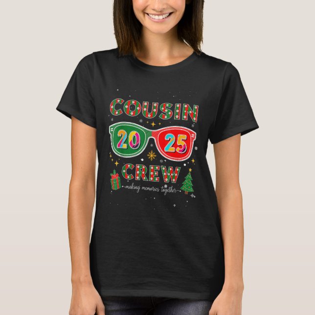 Camiseta Cousin Crew 2025 Funny Christmas Matching Family P (Anverso)
