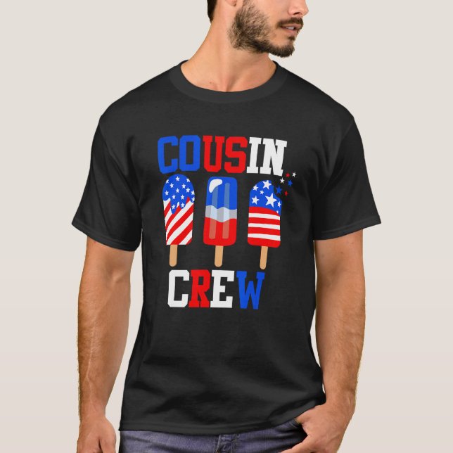 Camiseta Cousin Crew 4th of July  Popsicle Us Flag Patrioti (Anverso)