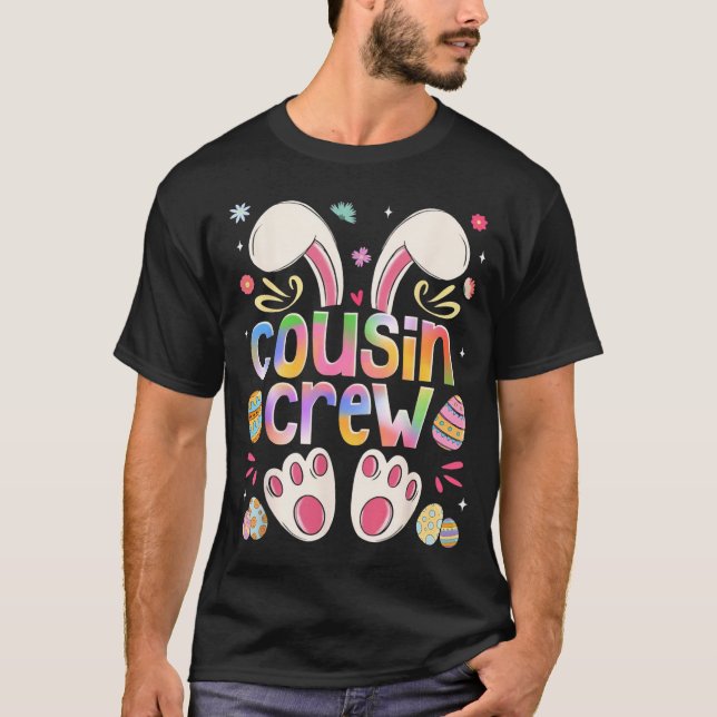 Camiseta Cousin Crew Bunny Easter Family Matching Boys Girl (Anverso)