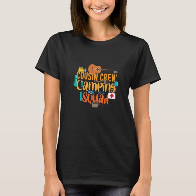 Camiseta Cousin Crew Camping Squad  Camping Costume Outfit  (Anverso)
