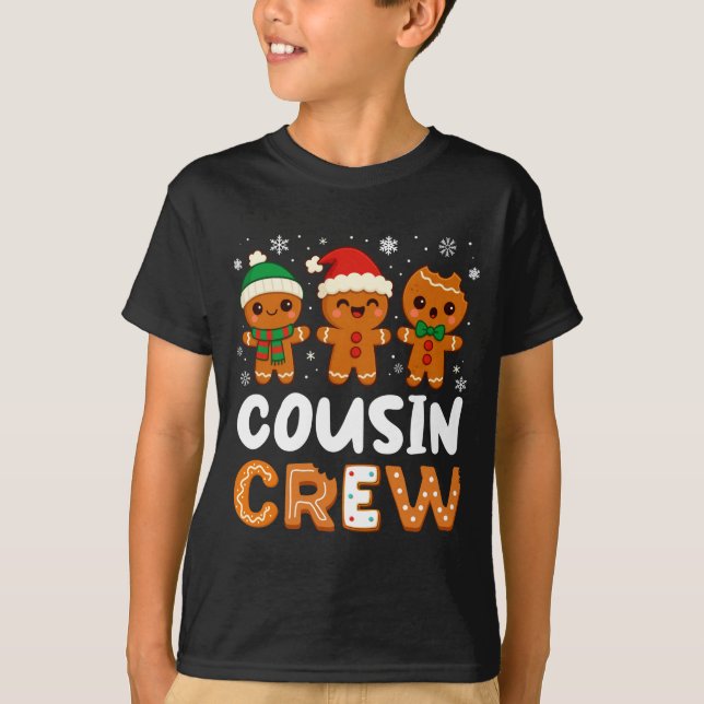 Camiseta Cousin Crew Christmas 2025 Cookie Kids Boy Girl Fa (Anverso)