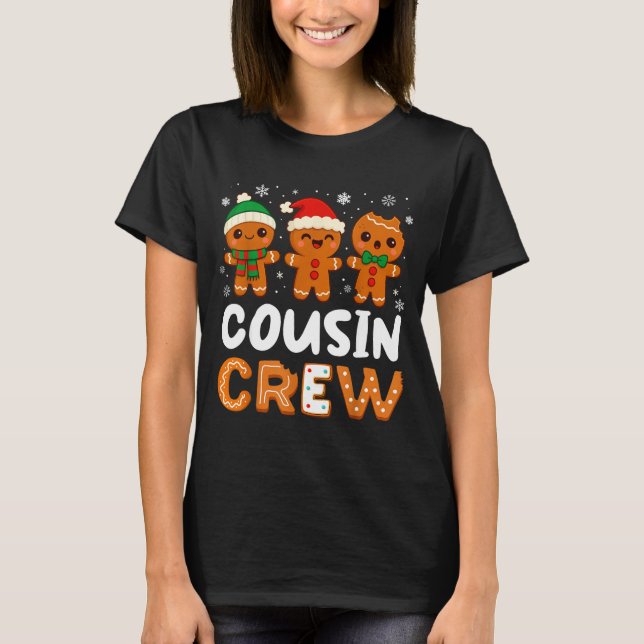Camiseta Cousin Crew Christmas 2025 Cookie Kids Boy Girl Fa (Anverso)