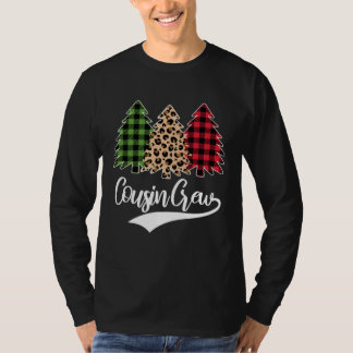 Camiseta cousin crew Christmas Tree red plaid Christmas