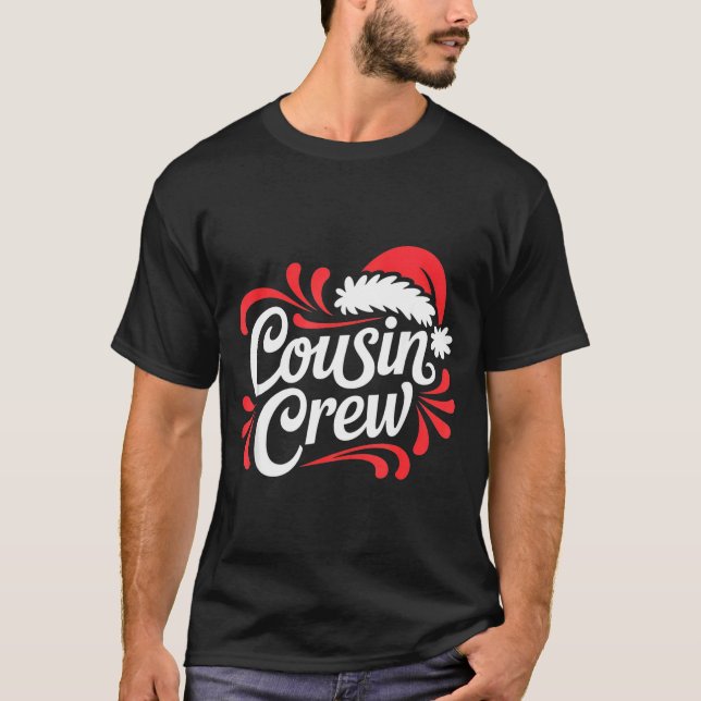 Camiseta Cousin Crew Christmas Xmas Lights Family Matching  (Anverso)