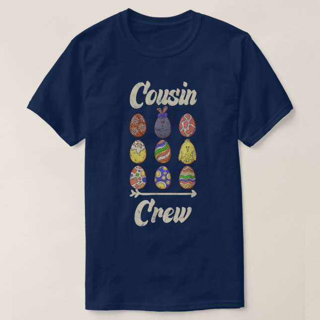 Camiseta Cousin Crew Cute Bunny Rabbit Egg Matching Easter  (Diseño del anverso)