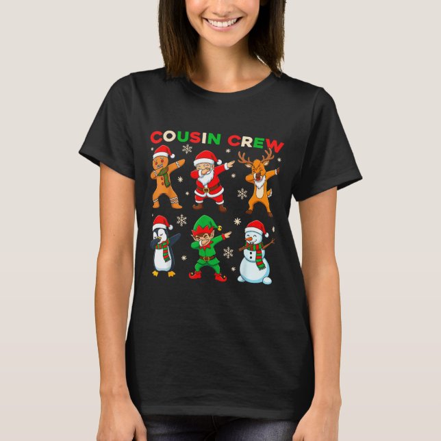 Camiseta Cousin Crew Dabbing Santa Elf Friends Christmas Fu (Anverso)