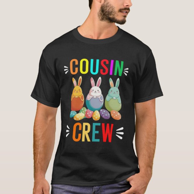 Camiseta Cousin crew easter bunny family matching boys girl (Anverso)