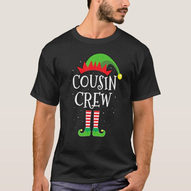 Camiseta Cousin Crew Elf Cute Xmas Pajama Matching Party Ch (Anverso)
