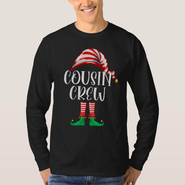 Camiseta Cousin Crew Elf Cute Xmas Pajama Matching Party Ch (Anverso)