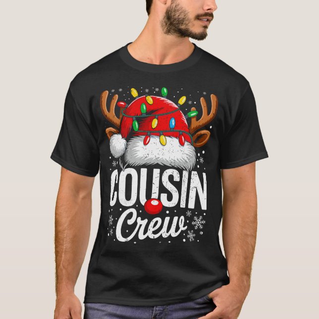 Camiseta Cousin Crew Matching Christmas Pajamas 2025 Family (Anverso)