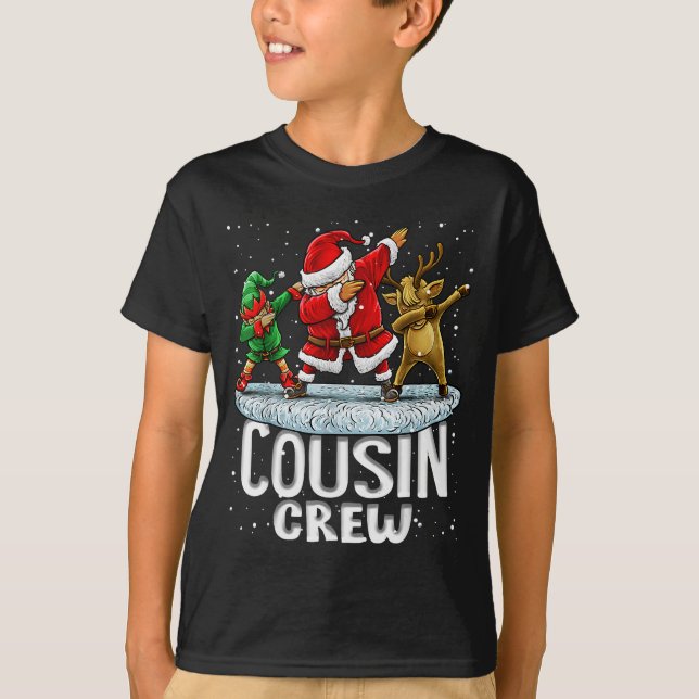 Camiseta Cousin Crew Santa Elf Dabbing Matching Family Chri (Anverso)