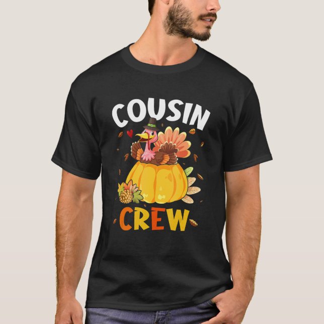 Camiseta Cousin Crew Turkey Family Matching Thanksgiving Da (Anverso)