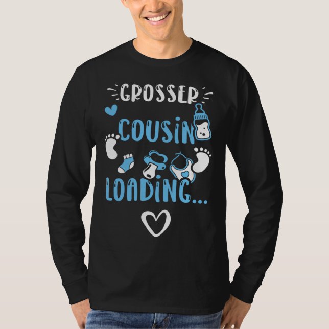 Camiseta Cousin Großer Cousin Loading   Baby Boy Sayings (Anverso)