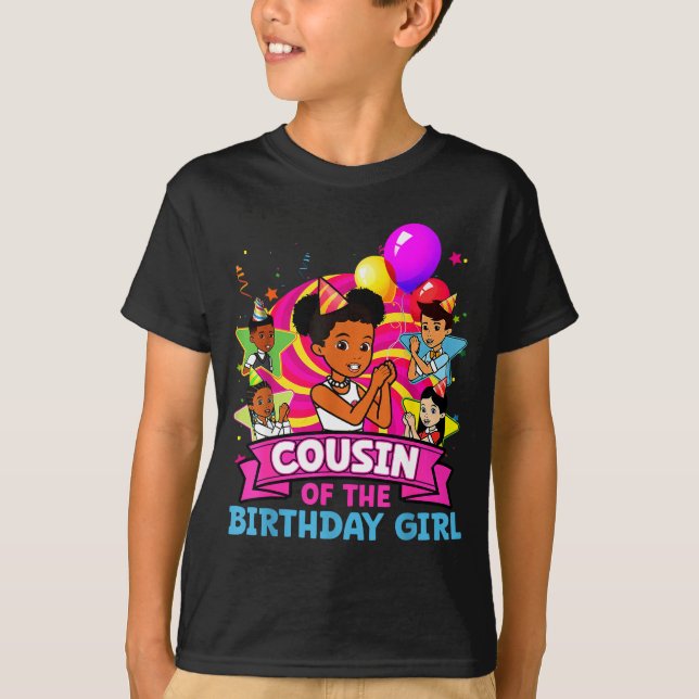 Camiseta Cousin Of Birthday Girl Gracie Nk Doll Family Deco (Anverso)