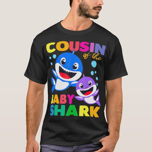 Camiseta Cousin Of The Baby Shark Birthday Cousin Shark  (Anverso)