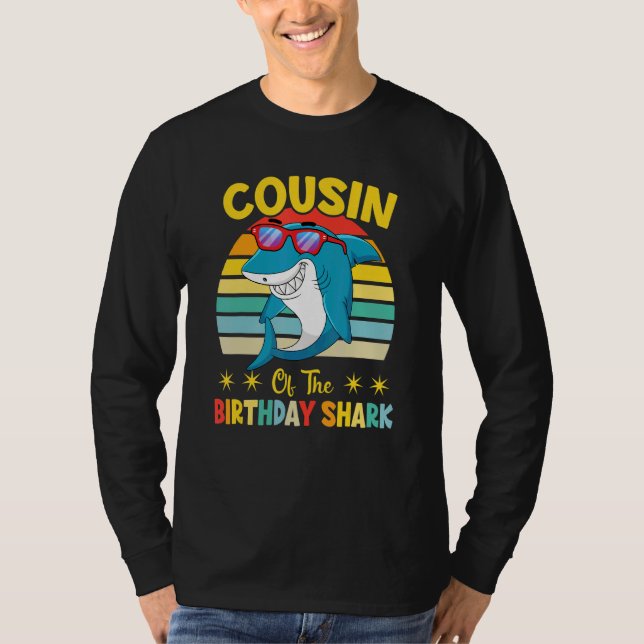 Camiseta Cousin Of The Shark Birthday Family Matching Birth (Anverso)