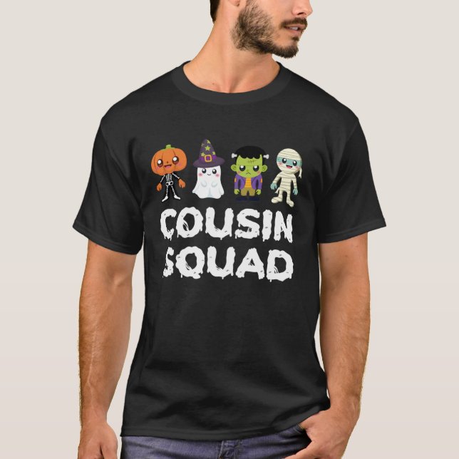 Camiseta Cousin Squad Crew Boys Girls Kids Halloween Matchi (Anverso)