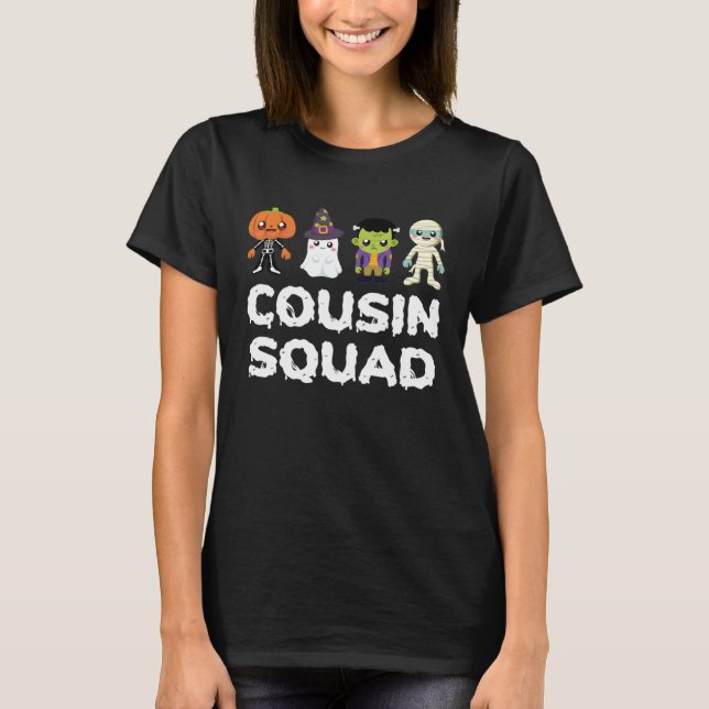 Camiseta Cousin Squad Crew Boys Girls Kids Halloween Matchi (Anverso)