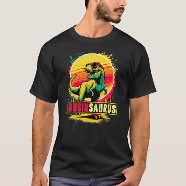 Camiseta Cousinsaurus T Rex Dinosaur Cousin Saurus Sunglass (Anverso)
