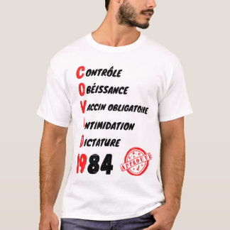 Camiseta Covid 1984 Orwell | liste verticale validé OMS