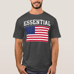 Camiseta Covid de la bandera norteamericana de trabajador e