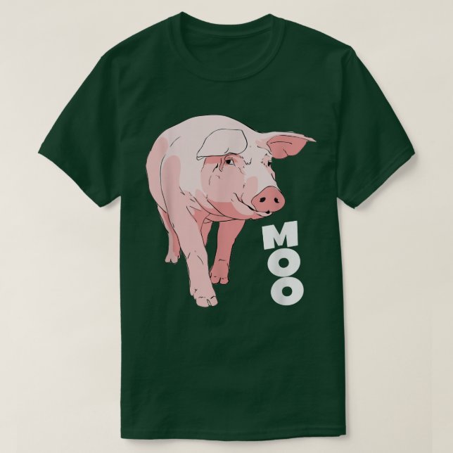 Camiseta Cow4590 divertida de Pig Moo (Diseño del anverso)