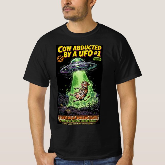 Camiseta Cow Abducted by a UFO #1 (Anverso)