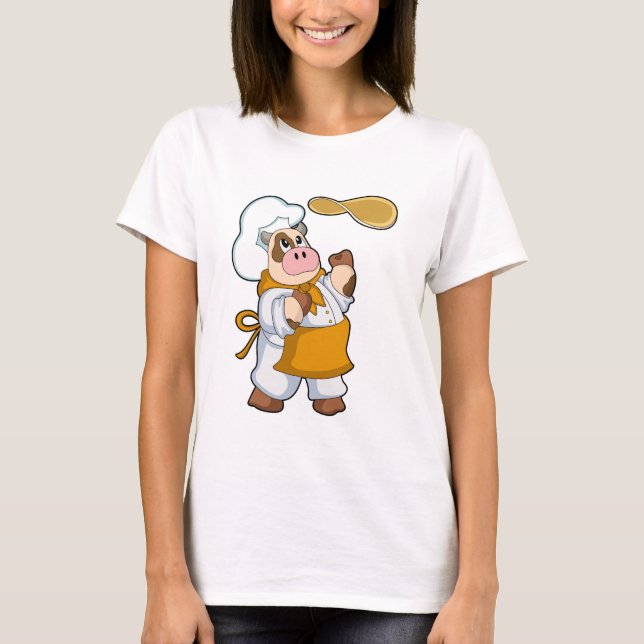 Camiseta Cow as Cook with Dough (Anverso)