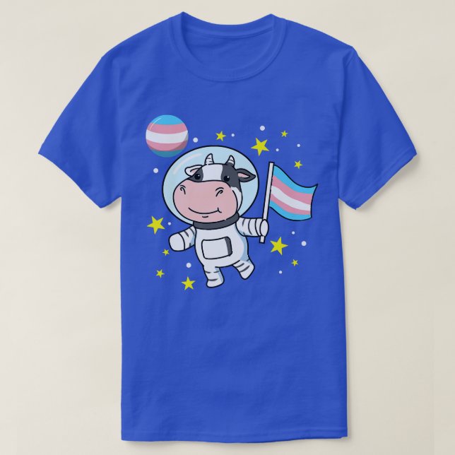 Camiseta Cow Astronaut Trans Pride  (Diseño del anverso)