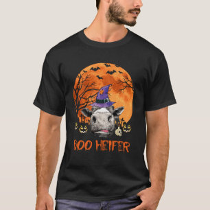 Camiseta Cow Boo Heifer Witch Halloween Granja Costum
