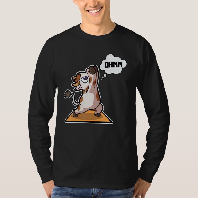 Camiseta Cow Calf Yoga Poses Sport Gymnastics Ohm Heartbeat (Anverso)