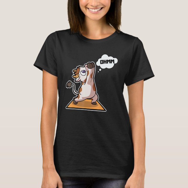 Camiseta Cow Calf Yoga Poses Sport Gymnastics Ohm Heartbeat (Anverso)