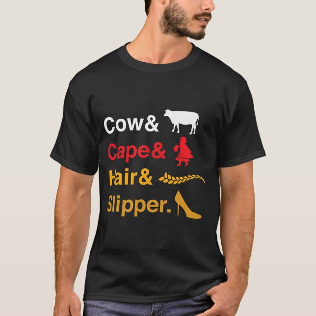 Camiseta Cow Cape Hair Amp Slipper High School Theatre Musi (Anverso)