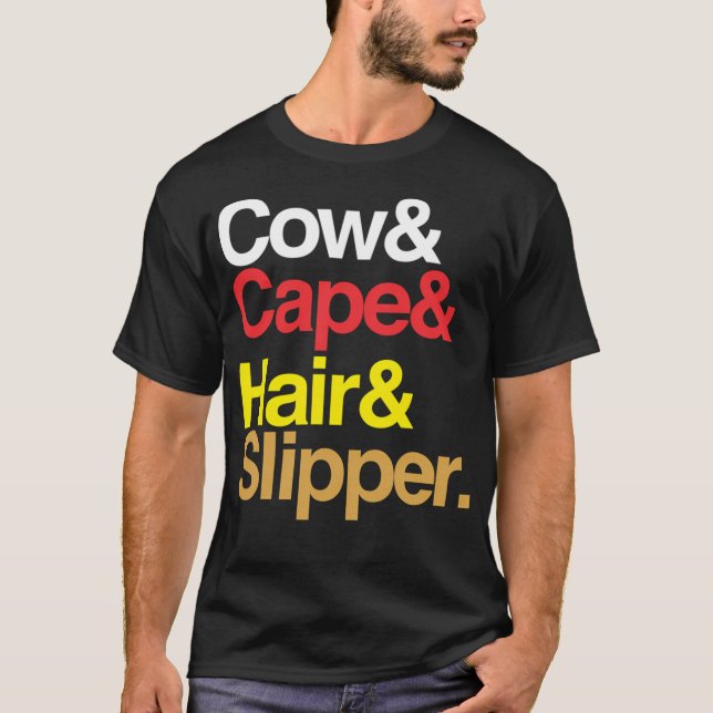 Camiseta Cow Cape Hair Slipper. (Anverso)