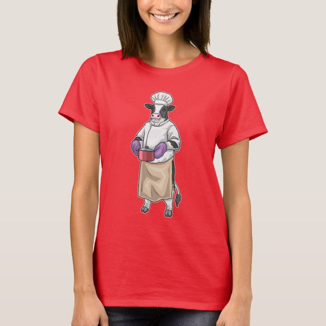 Camiseta Cow Cook Cooking pot Cooking (Anverso)