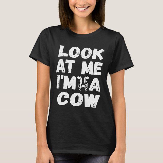 Camiseta Cow Costume Group Sencillo Conjunto Para Halloween (Anverso)