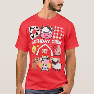 Camiseta Cow Dad Birthday Crew Farm Theme Animals Birthday