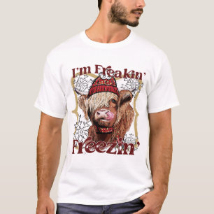 Camiseta Cow De Highland Graciosa Estoy Congelando El Ch Oc
