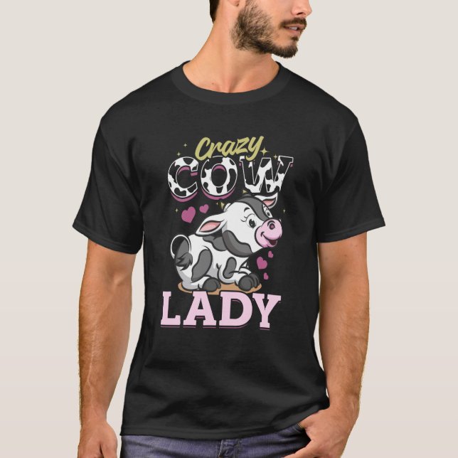 Camiseta Cow Farm Animals Crazy Cow Lady (Anverso)