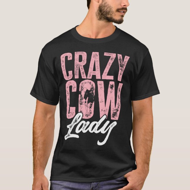 Camiseta Cow Farm Animals Crazy Cow Lady (Anverso)