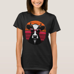 Camiseta Cow Farmer Retro Vintage Gafas de sol de animales